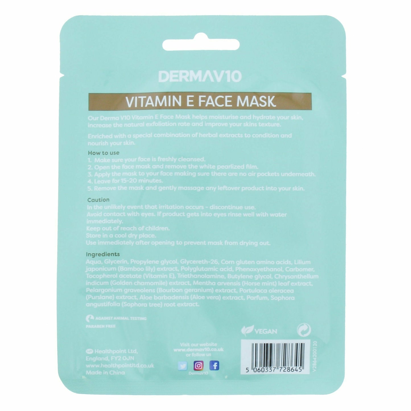 Hydrating Vitamin E Face Mask-Hudvårdsmasker och peeler-DermaV10-seaonalhome.myshopify.com