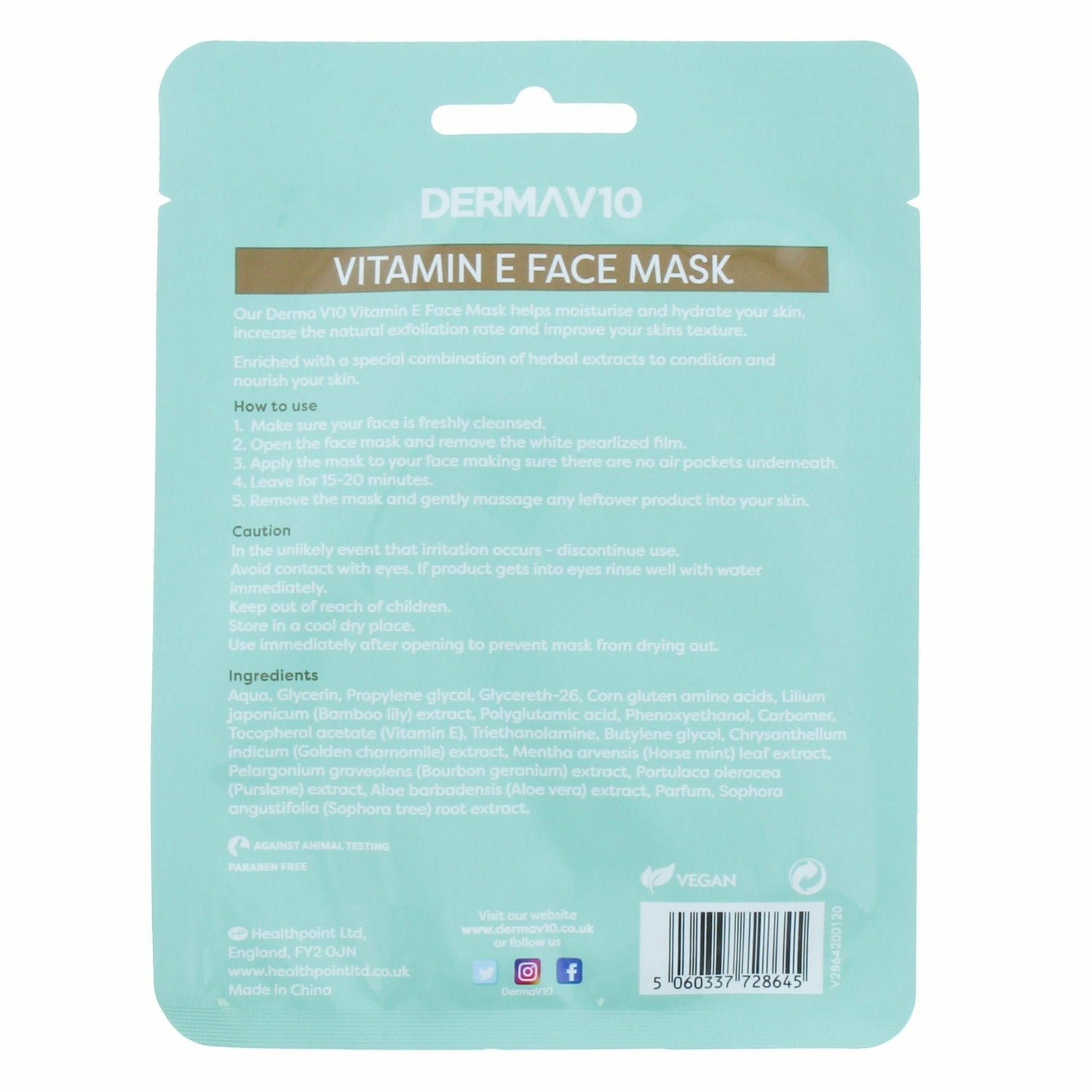 Hydrating Vitamin E Face Mask-Hudvårdsmasker och peeler-DermaV10-seaonalhome.myshopify.com