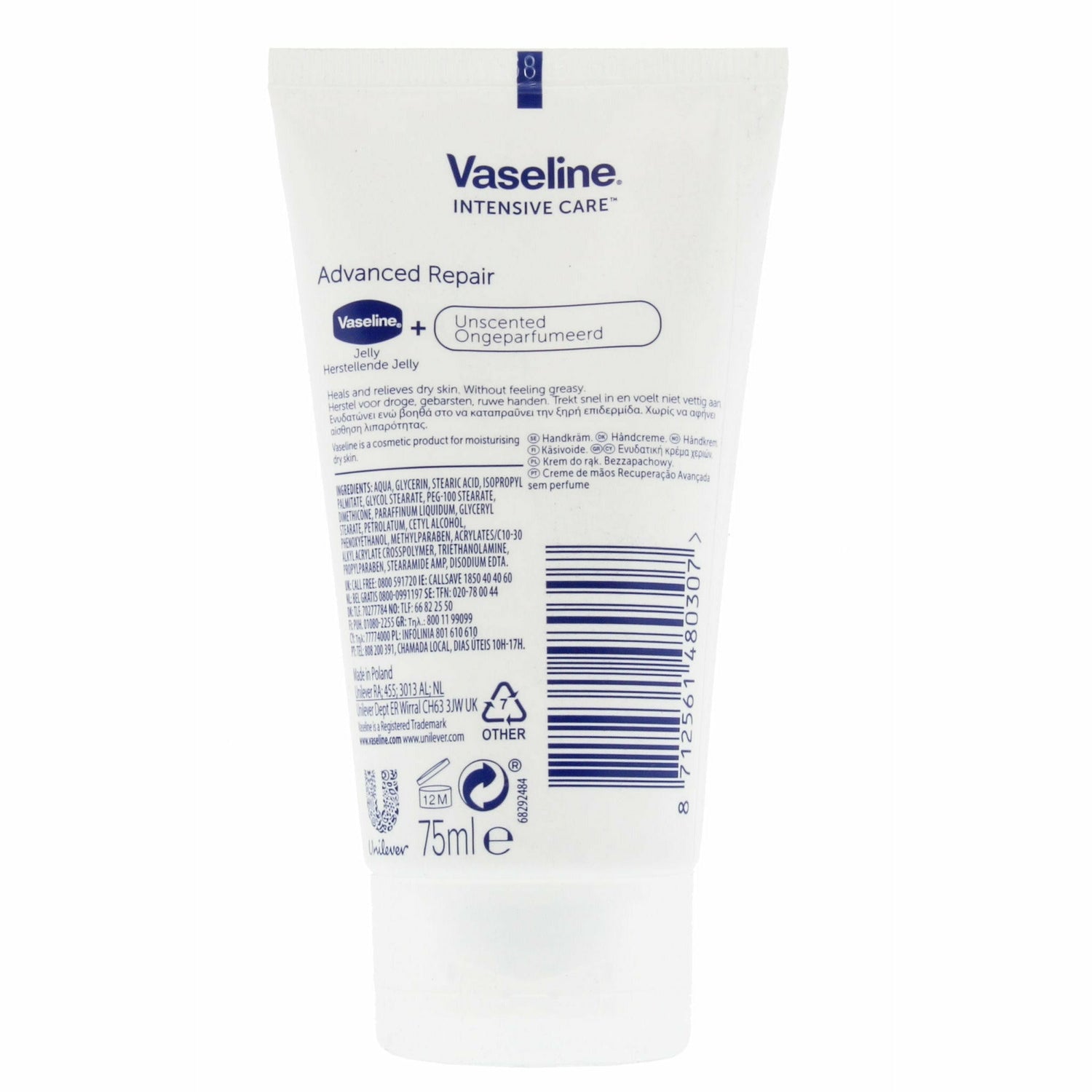 Vaseline Handkräm Parfymfri 75ml--Vaseline-seaonalhome.myshopify.com